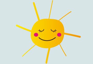 Vektorillustration von einer lächelnden Sonne